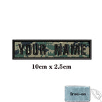 1PC Custom Name Patch Stripes Badge 10X2.5CM,8X5CM,10X4CM, 8X2.5CM,12X2.5CM,15X5CM,20X7CM, Iron On Hook Loop camouflage