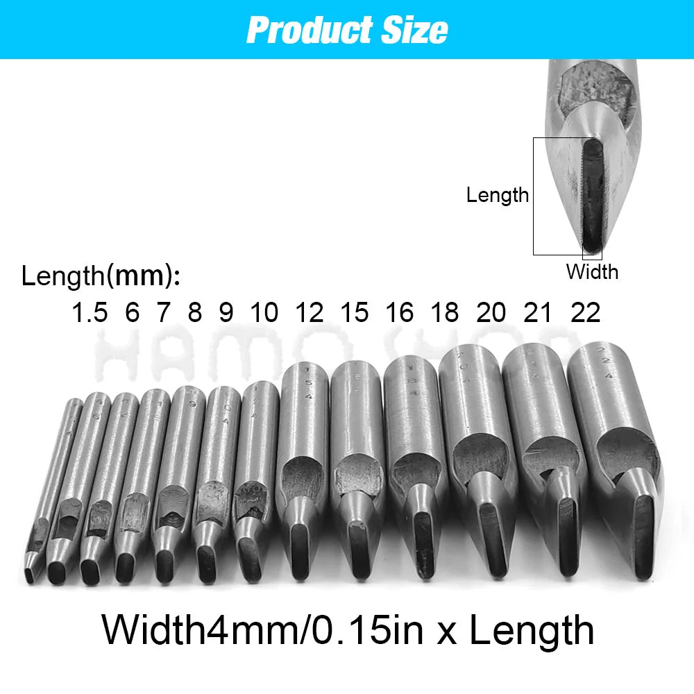 1pc 4mm/5mm Width Leather Oval Shape Hole Punch Steel Craft Hollow Hole Punch Leather Tools Leather Belt Hole Punch DIY Tools