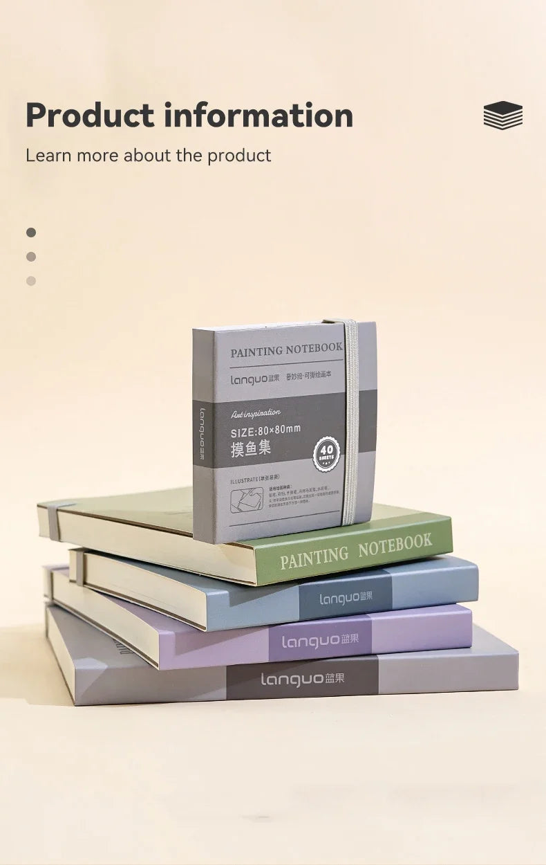 40sheet Tearable Drawing Notebook Sketchbook Handbook 250gsm Paper Mini Book for Watercolor Acrylic Marker Pen Gouache