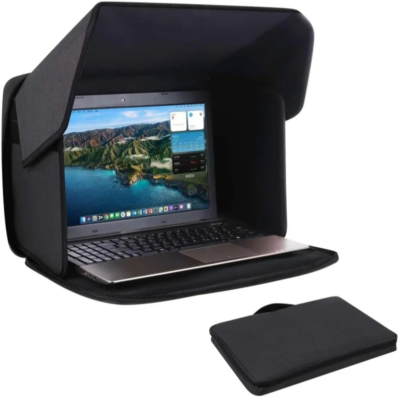 Laptop Sun Protection Portable 14/16 Inches Laptop Umbrella Computer Sun Protection Bag for Outdoor Work Foldable Shield Cover