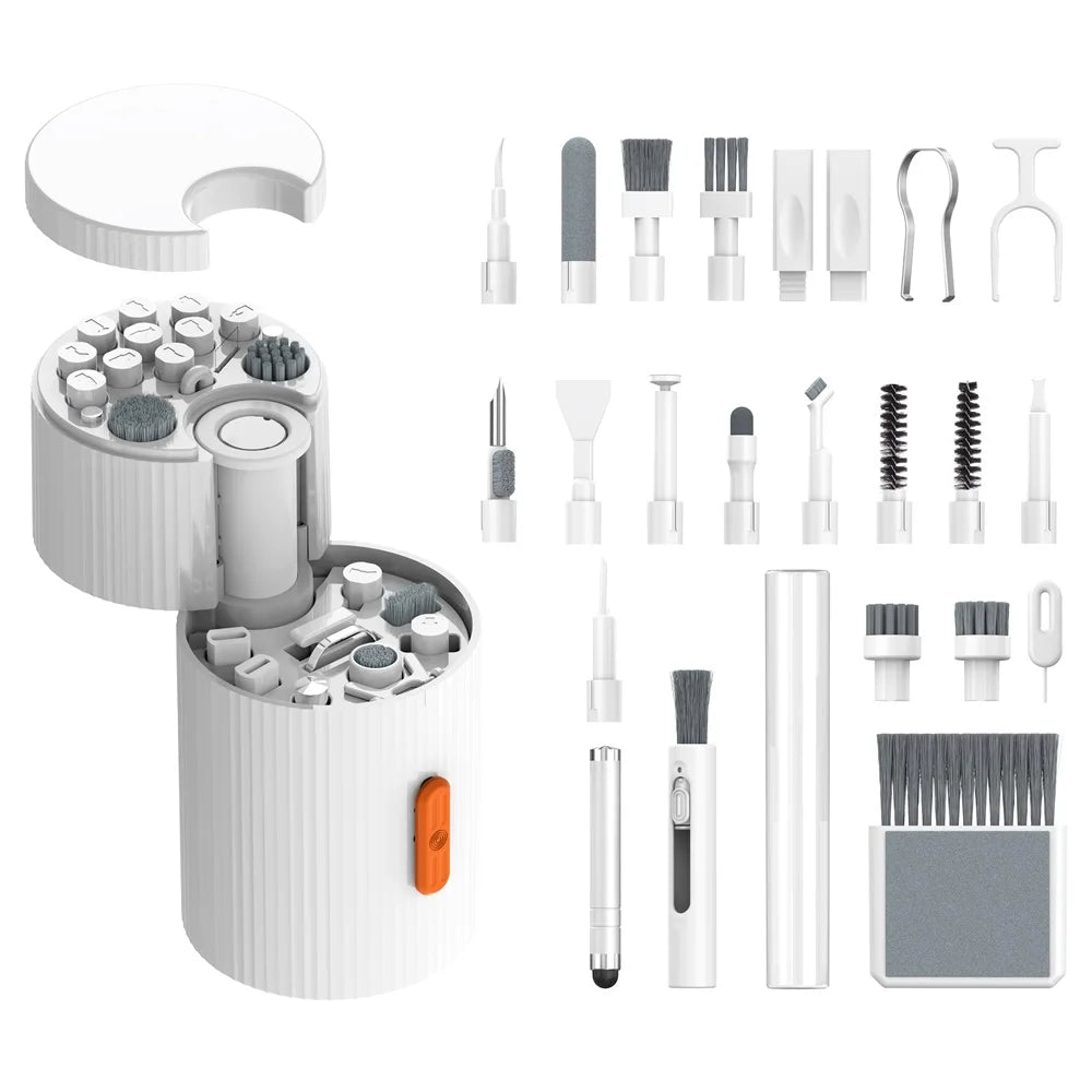 QM33 Magnetic Rotating 33 in 1 Cleaning Kit Tool Set for Phone Camera Keyboard Multifunctional Dual Layer Spin Main Body