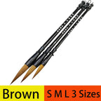 3Pcs Brown Weasel Hair White Woolen Writing Brush Chinese Calligraphy Brush Pen Writing Practice Supplies For Student