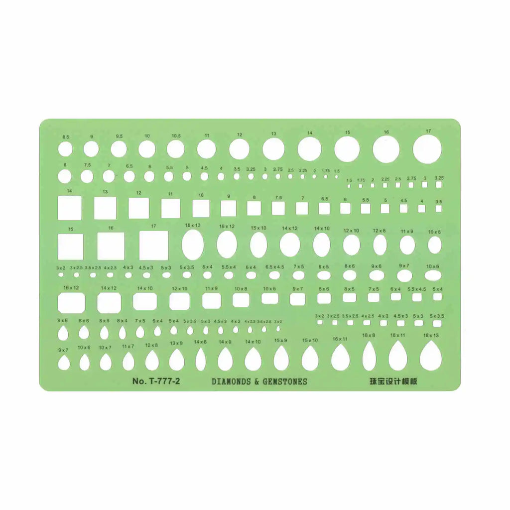Jewelry Design Template Diamond Gemstone Drafting Ruler Kit Formwork Rulers Professional Designer Tools Supplies T-777-1 T-777-2