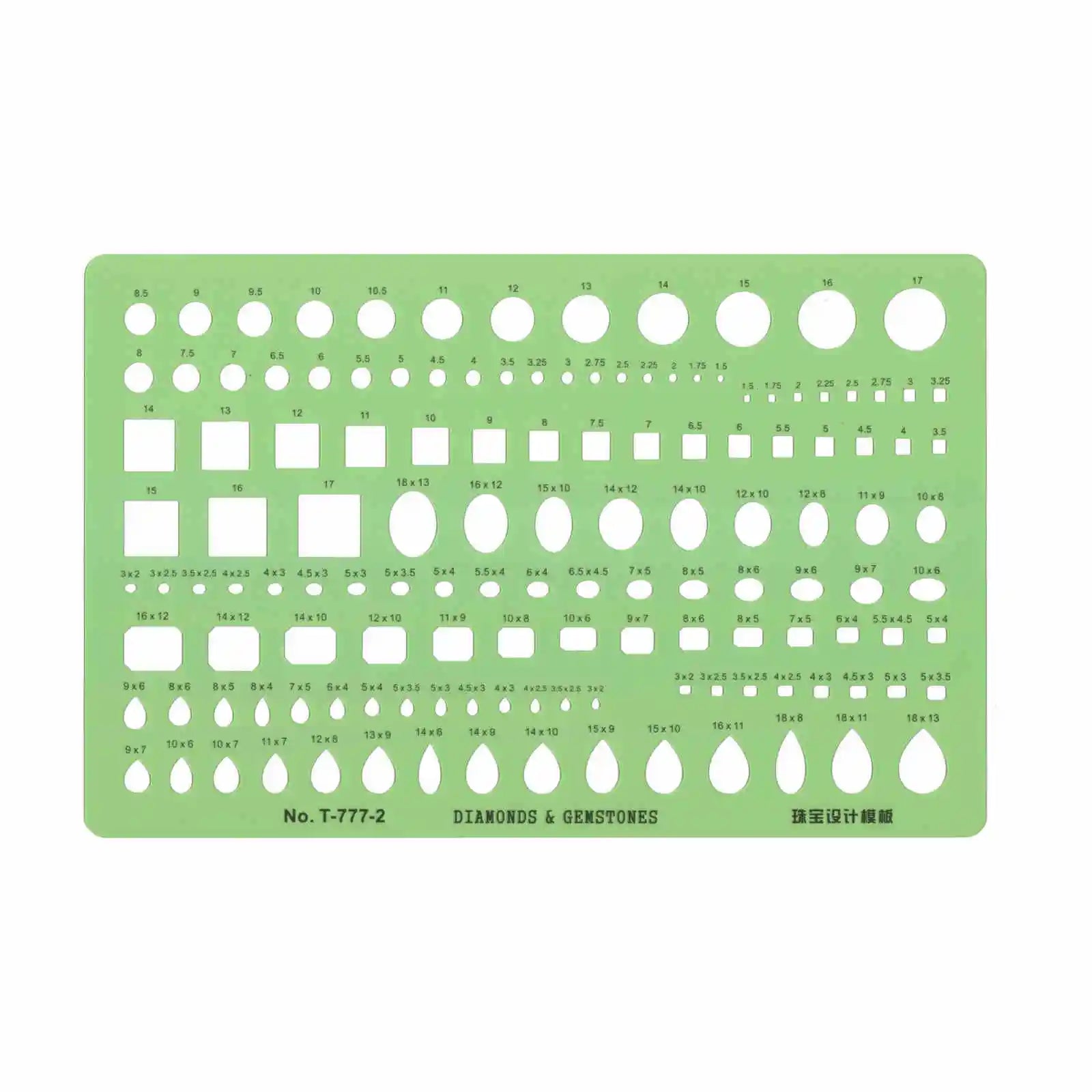 Jewelry Design Template Diamond Gemstone Drafting Ruler Kit Formwork Rulers Professional Designer Tools Supplies T-777-1 T-777-2