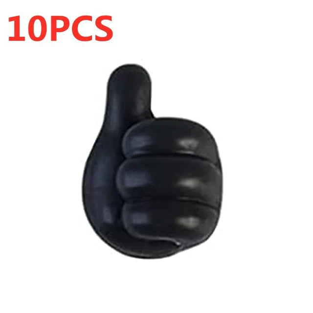 Silicone Thumb Wall Hook Cable Management Wire USB Organizer Clips Wall Hooks Hanger Storage Holder For Kitchen Bathroom Home