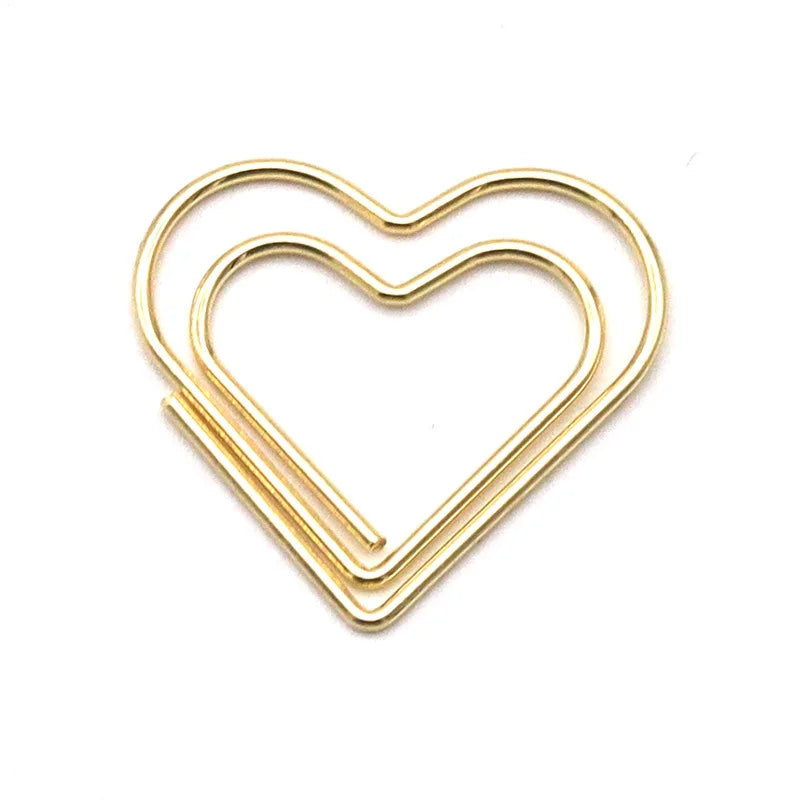 30/50pcs Heart Metal Paper Clips Binder Clip Mini Bookmark Book Binding Note Decor Stationery School Office Binding Supplies