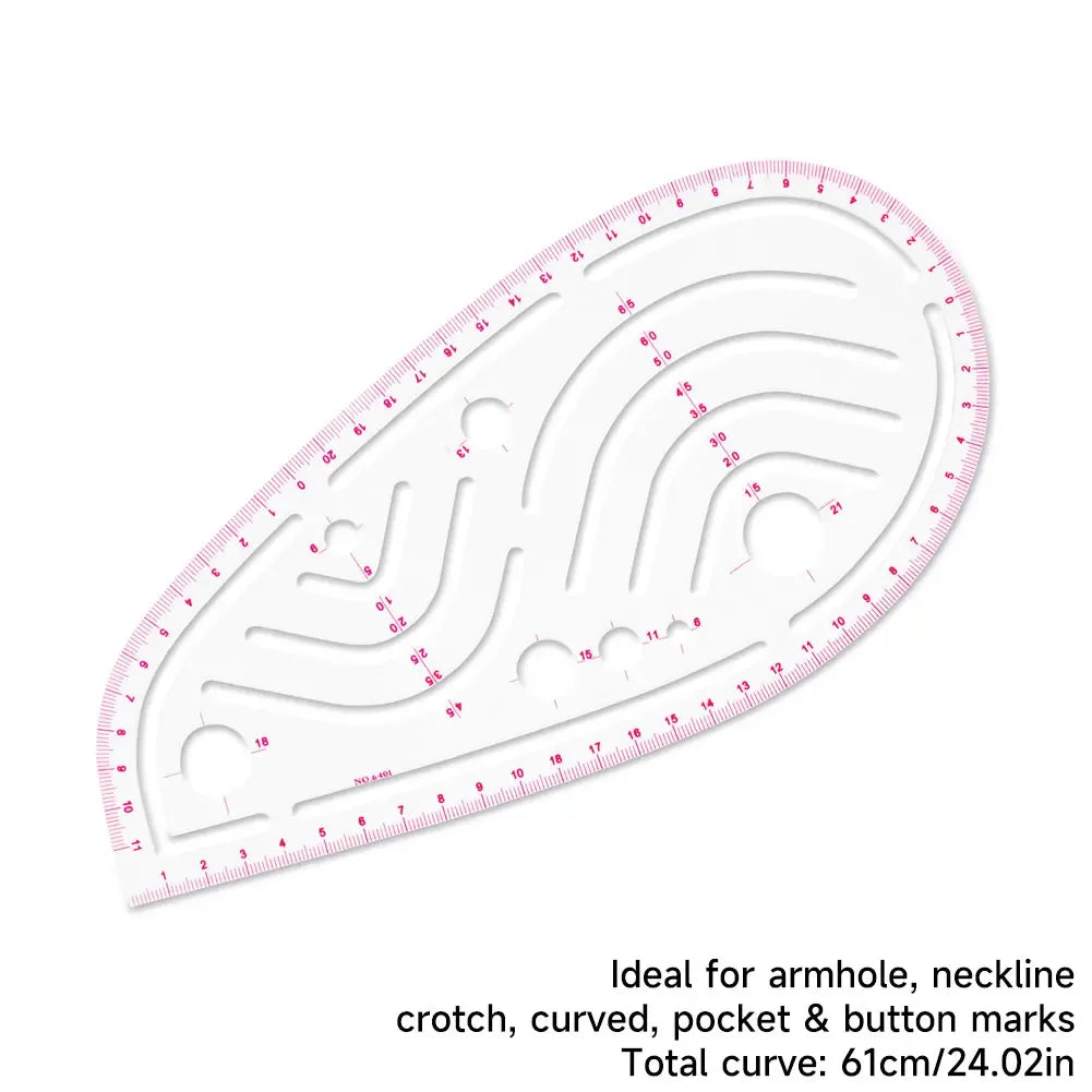 Clear Metric Flexible French Curve Ruler Practical Tailoring Template For Dressmaking Pattern Drafting DIY Sewing Projects