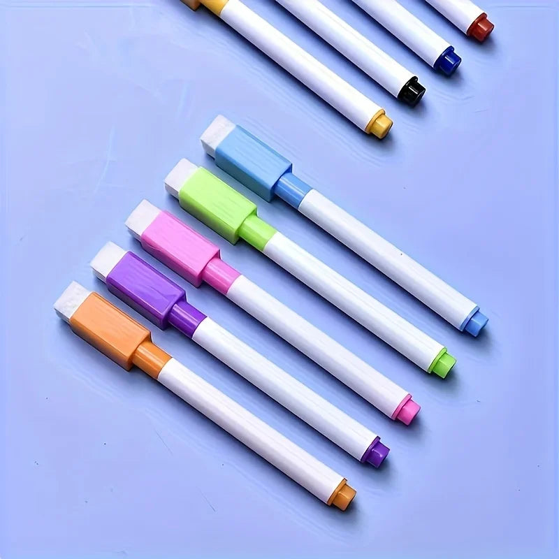 8pcs Dust-Free Dry Erase Markers for Whiteboards - Non-toxic, Quick-drying, Fade-resistant,for Writing on Various Surfaces.