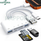 New 5 In 1 SD Card Reader USB HUB for iPhone 12 13 14 15 16 17 Huawei USB 3.0 Type C to SD TF Card Memory Reader OTG Adapter