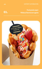 100PCS French Fries Cups Disposable Kraft Paper Cups Snack Containers Charcuterie Dessert Supplies Baking Cups Take-Out Party