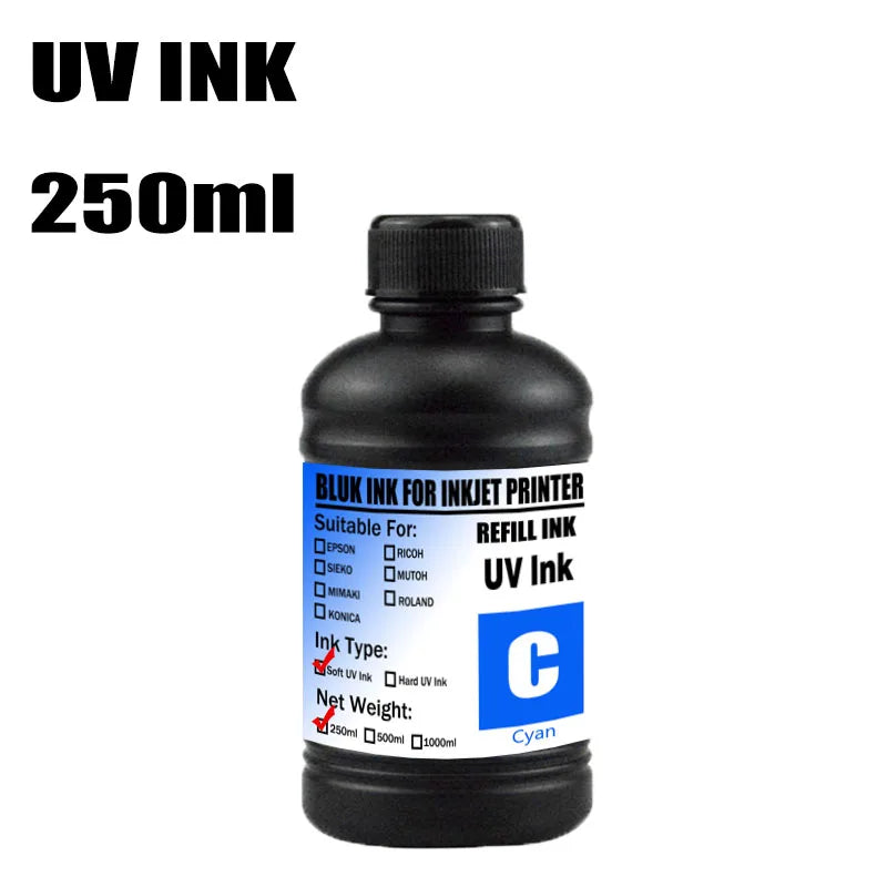 For Epson UV Hard ink Soft ink White LED UV Ink For Epson DX5 DX7 XP600 TX800 Printhead I3200 I1600 R1900 R2000 Rl800 Printer
