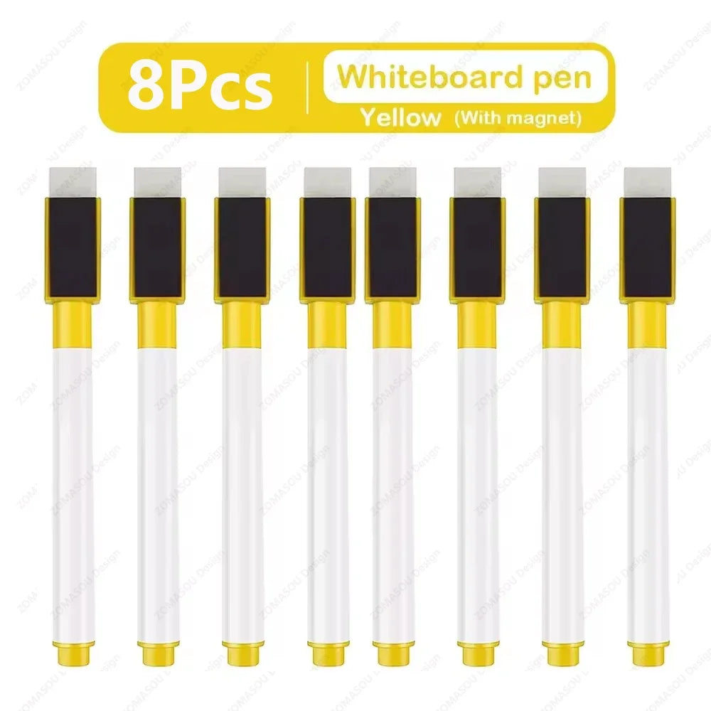 1-48Pcs Magnetic Erasable Whiteboard Pen Color Options Numbering Stationery Office Teaching Supplies for Blackboard Student Note