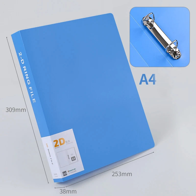 2-ring File Binder File Folder A4 Binder Folder Cover Office Document Organizer Can Hold 200 Sheets Test Paper Desk Organizer