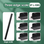 Space Ball 30cm Triangular Scale Ruler Metal Straight Ruler Metric Architect Engineer Accurate Drafting Measure Tool
