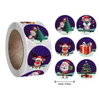 100-500PCS Merry Christmas Stickers Small Stickers for Rolling Sticker Pack Roll Packing Labels