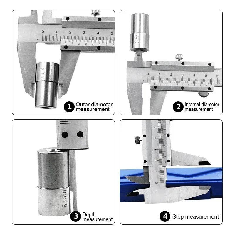 Professional Industrial Vernier Caliper Carbon Steel Four Use Metric Precision Measuring Tool Precision Measurement