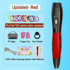3D Pen With LCD Screen Compatible PLA Filament Toys 3D Drawing Printing Pen for Children DIY Christmas Birthday Gift
