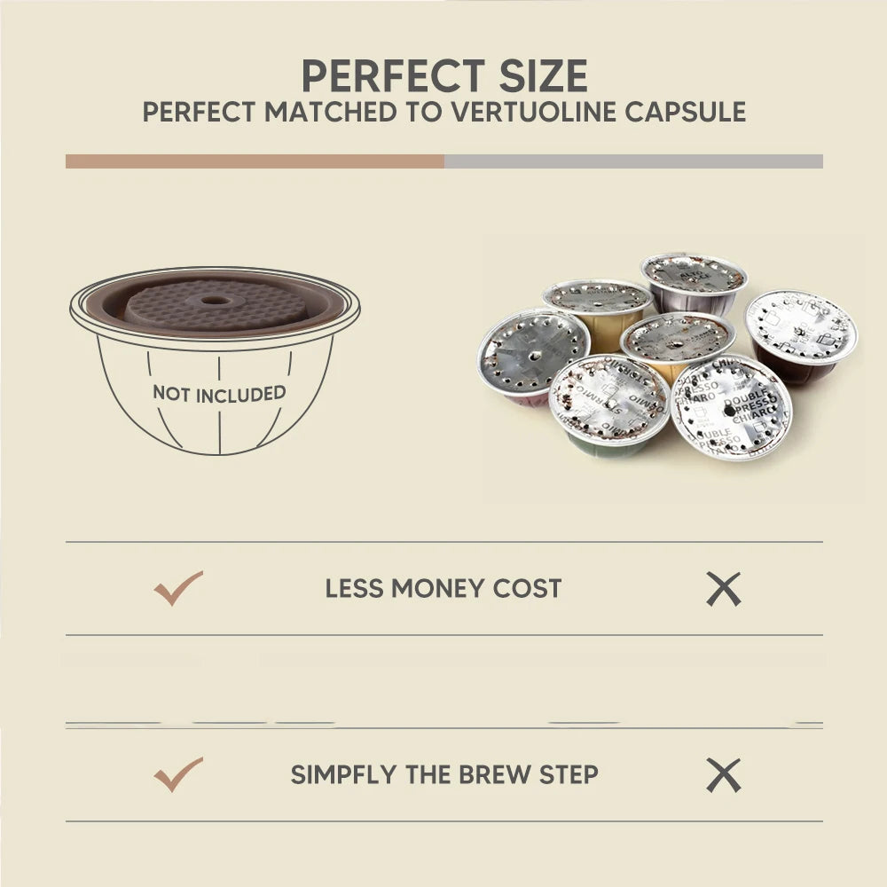 Food Grade Silicone Reusable LId/ Cover for Veruto Coffee Capsule for Vertuoline Machine Fit for 40ml, 150ml.  230ml Original