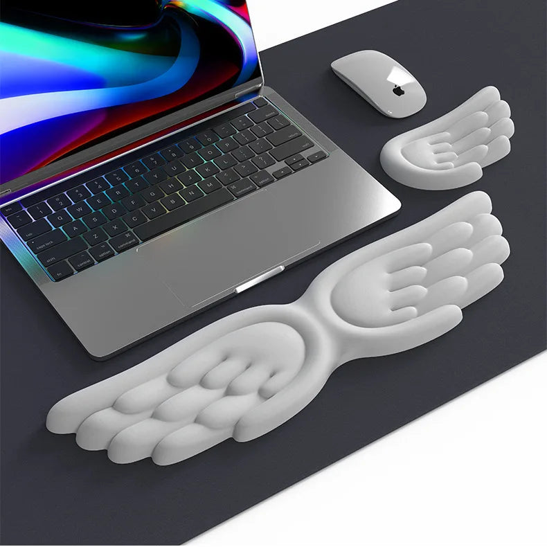 Mechanical Keyboard, Mouse, Wrist Rest, Computer Keyboard, Laptop, Angel Wing, Memory Foam, Mouse Pad Wrist Support