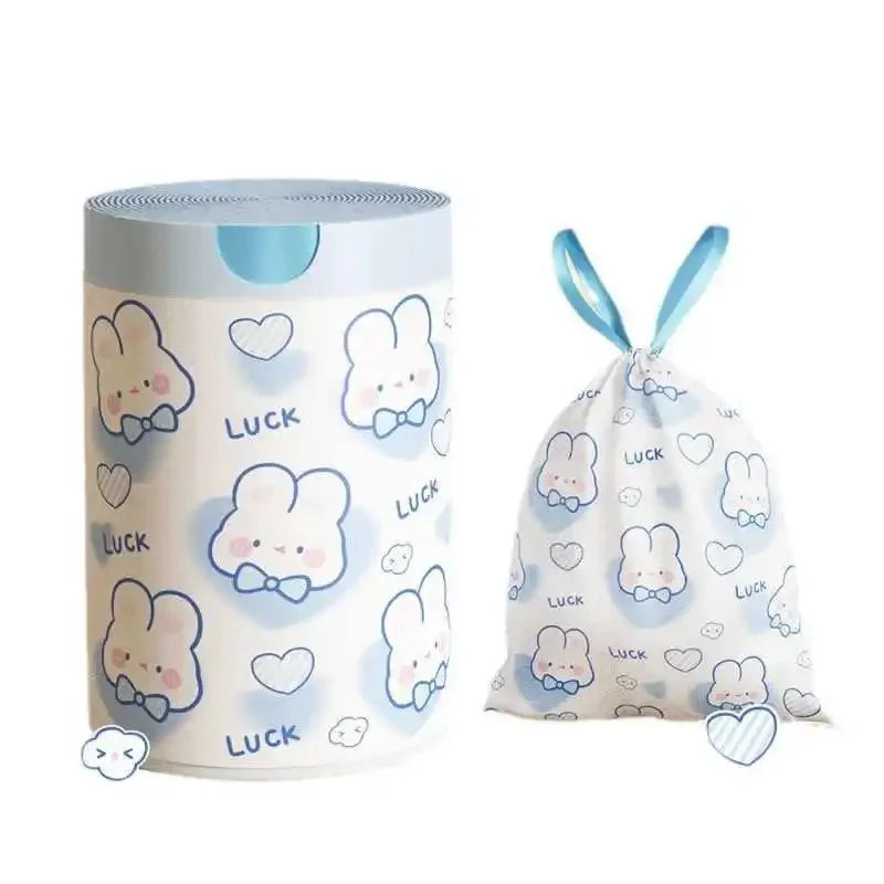 100PCS Thickened Trash Bags with Cute Cartoon Design Sturdy Tear-Resistant Garbage Liners Great for Kitchen Bathroom Office
