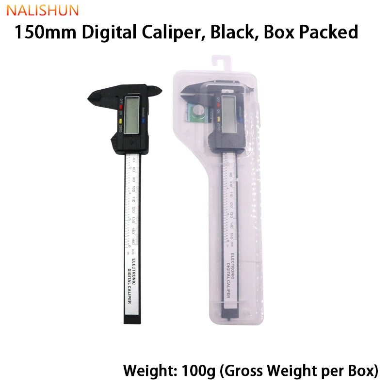 0-100mm/0-150mm Carbon Fiber Digital Caliper 0.01mm High Precision, Electronic Vernier Measuring Large LCD Screen Inch/mm