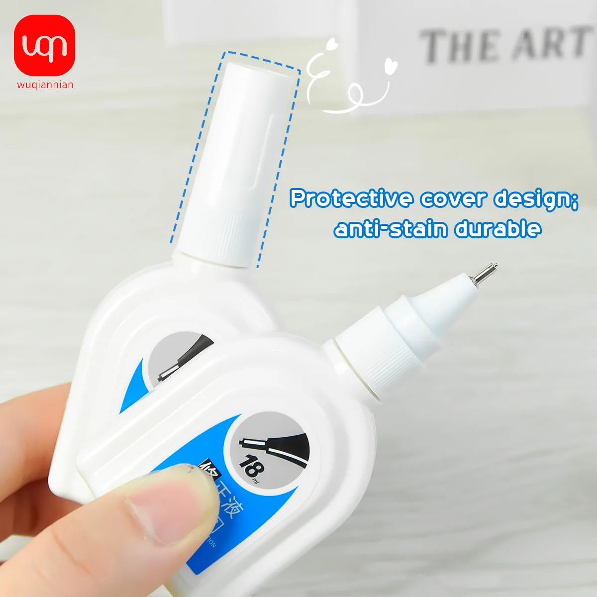 WQN-1/3/6PCS Simple White Correction Fluid 18ml, Fine Needle Tip, Anti-Stain, Durable, for Students and Office Supplies
