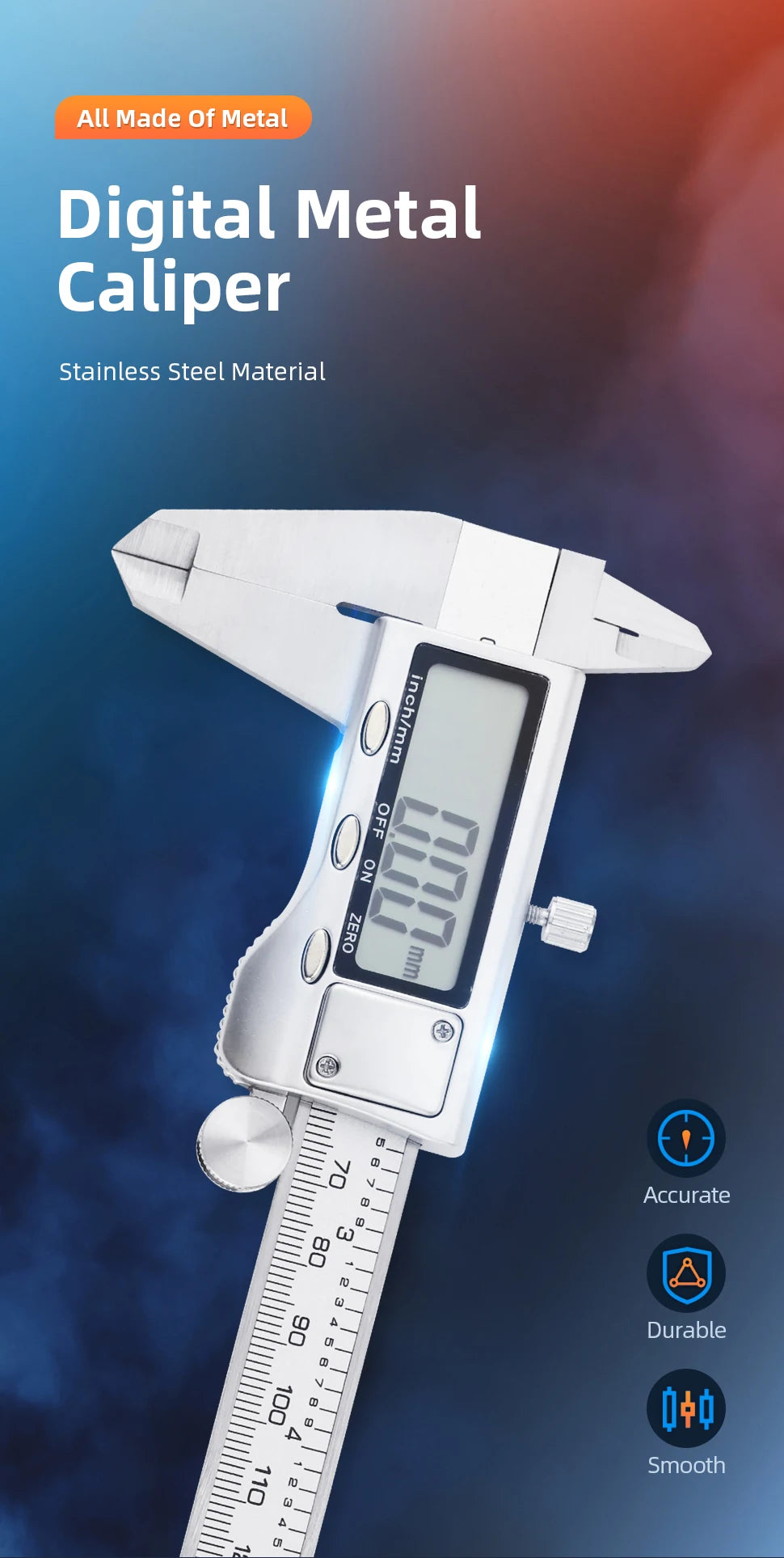 Metal Caliper Digital Caliper Stainless Steel Digital Pachymeter Digital Micrometer Vernier Calipers Metal Gauge Measuring Tools