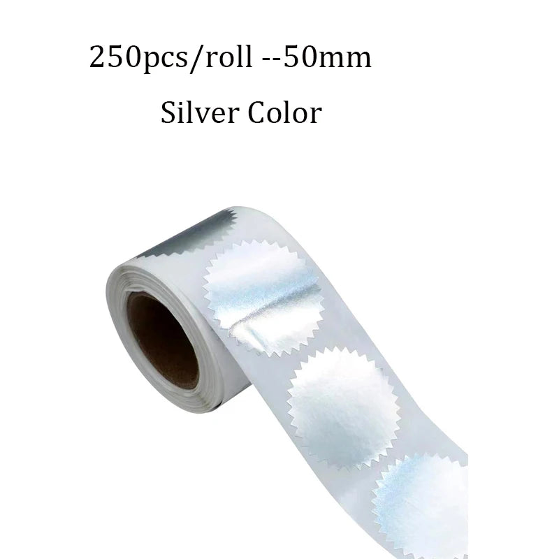 250pcs/Roll color Embosser Sticker Embossing Stamp,Customize Blank Embosser Seal labels Business Sticker Reward Party Favors