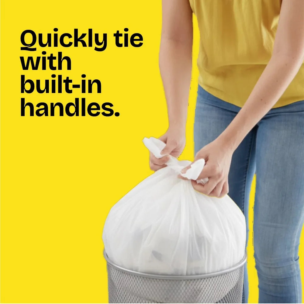 Quick‑Tie 2‑Pack Scented Small Trash Bags, 4 Gallon Capacity, Gain Original Fragrance, Drawstring Garbage Bags for Bathroom Kitchen Home Use, 20 Bags Each