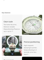 High Precision Compass Professional Outdoor Camping Multifunctional Military Green Precise Geological Tactical Compass