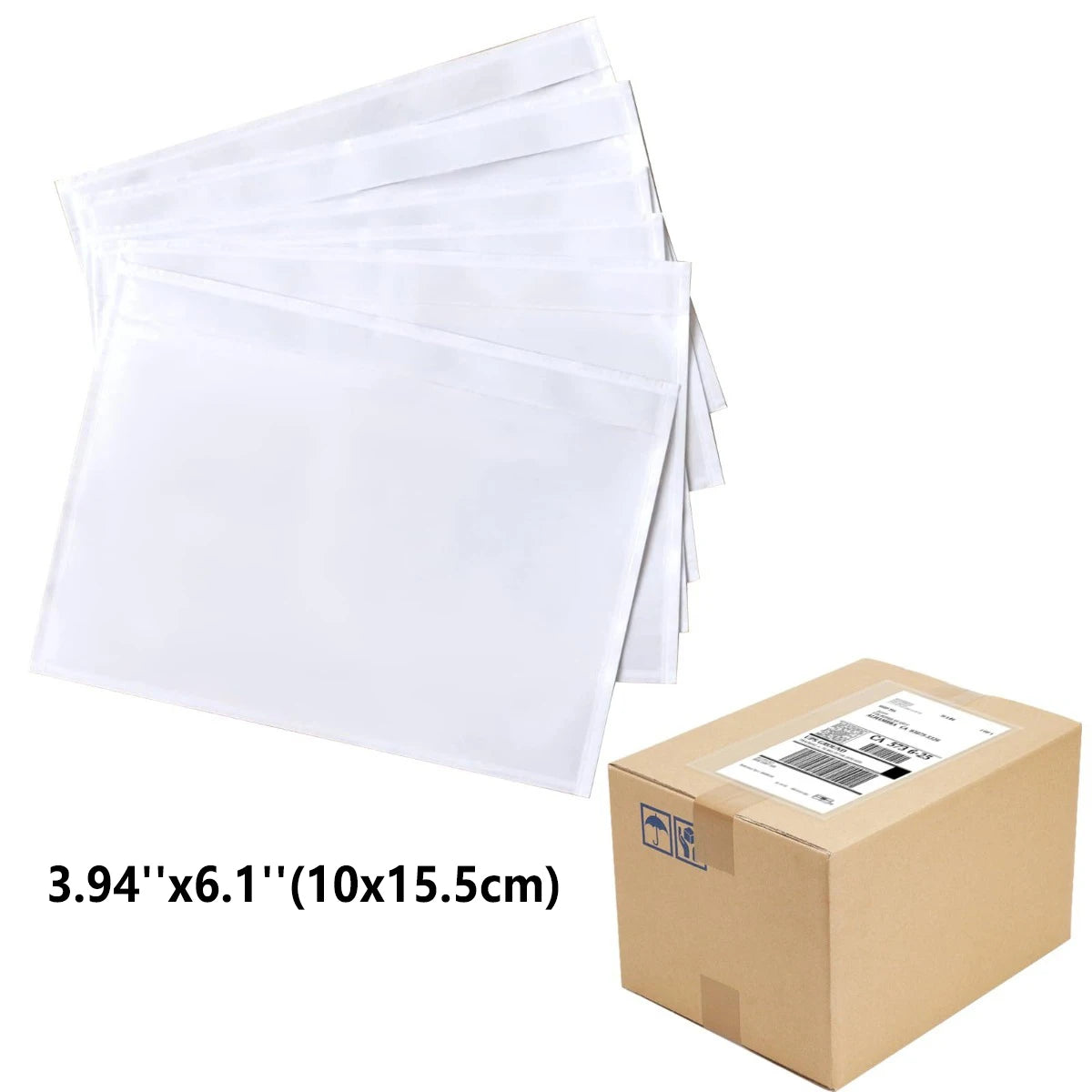 50pcs 15cmx 22cm Clear Adhesive Top Loading Packing List Clear Shipping Pouches,Mailing/Shipping Label Envelopes