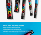 1pcs Japan UNI POSCA Markers PC-1M/3M/5M Acrylic Graffiti Pen Waterproof DIY Stackable Color Art Painting School Supplies