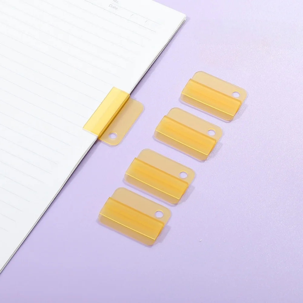 5pcs Plastic Index Clip Colorful Multi-function Bookmark Clip Transparent File Classification File Classification Clamp