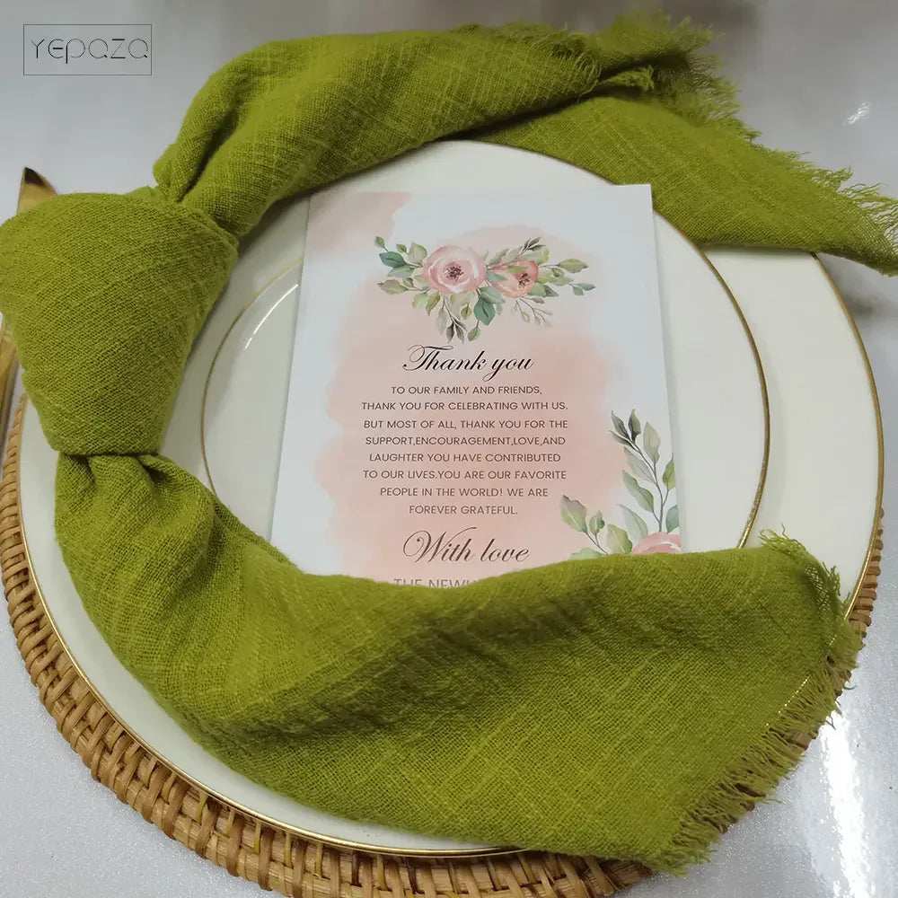 6PCS 43x43cm Dinner Table Rustic Decor Muslin Tea Towels, Birthday Decore Retro Cotton Cheesecloth, Cotton Gauze Wedding Napkins