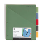 Gem Tone 5 Tab Poly Divider Set With Pockets For Binders, Durable School Office Organizer Insert Sheets