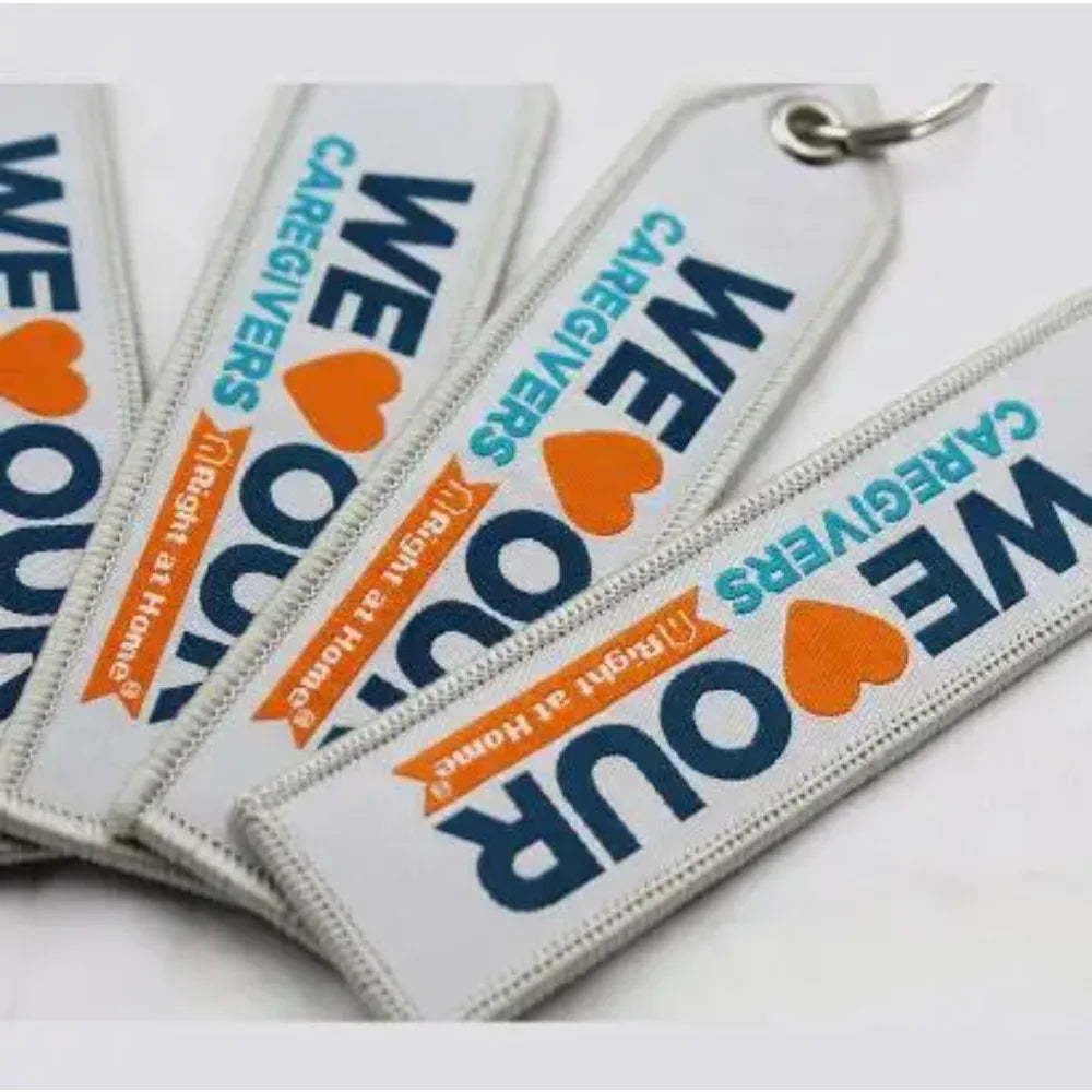 Custom Your Own Text Tag Keychains for Motorcycles Cars Scooters Key Decoration Personalized Double-sided Embroidery Keychain