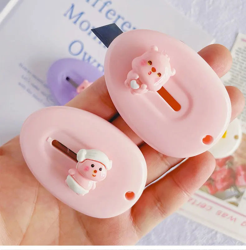1pc Cartoon Mini Utility Knife Cutter Kawaii Letter Opener Sword Portable Open Box Student Hand Account Paper Knife Hand-made