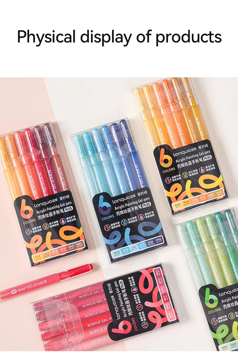 Languo 90 Colors Painting Acrylic Gel Pens Large Capacity Ink Pen for Drawing Diary Diy Coloring Doodling Painting Art Supplies