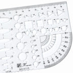 Transparent drawing size square square ruler hexagonal triangle ruler drawing design ruler scale line