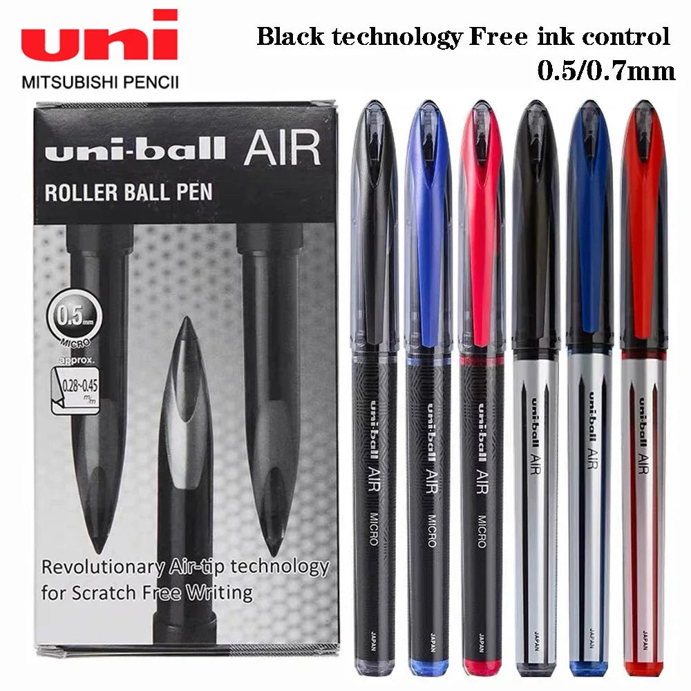 3/6pcs Japan Uniball Gel Pen AIR Straight Liquid Signature Pen UBA-188 Black Technology 0.5/0.7mm Free Writing School Supplies