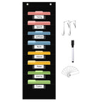 12 Pocket File Storage Chart Wall-Mounted Organizer with Hooks And Labels for  Office Organization Hanging Pocket Folder Rack