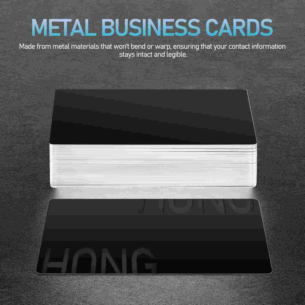 50/100pcs Blank Engraved Custom Visiting Name Cards Laser Engraving Mark Aluminium Alloy Metal Sheet Business Cards
