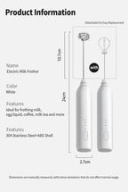 OANKR Rechargeable Milk Frother Handheld Coffee Electric Whisk Drink Foam Mixer Mini Hand Stirrer with 3 Speeds Adjustable Tool
