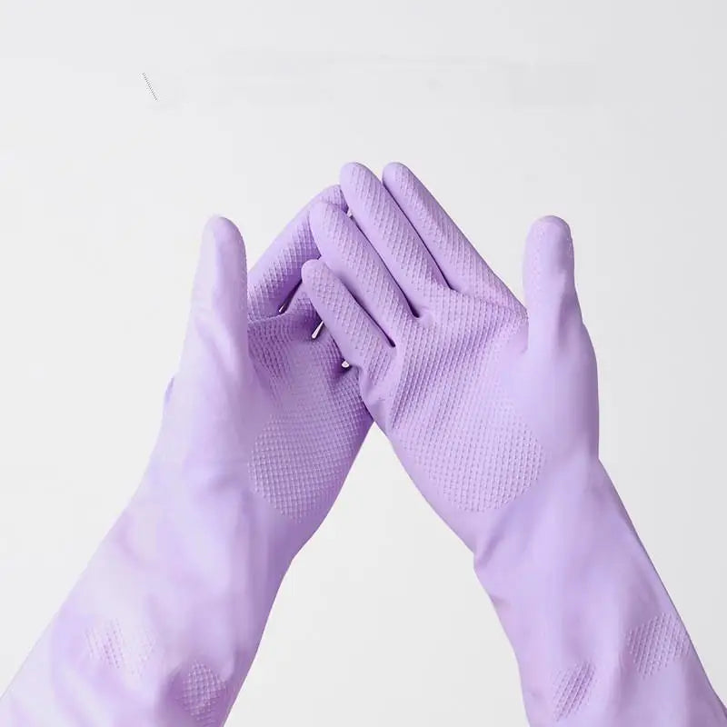 dailyWater Resistant Dish Washing Gloves 1 Pair Durable Latex Rubber Gloves Reusable for Kitchen Cleaning Laundry Gardening Use