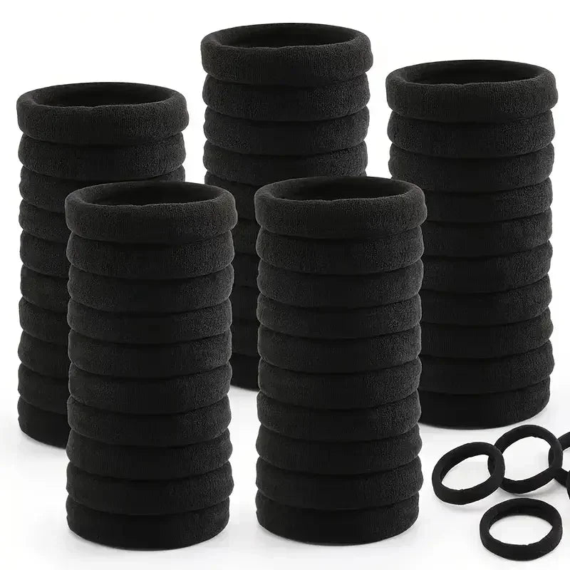 10-100pcs New Women High Elasticity Black Headband Hair Accessories Lazy Tie Hair Sturdy and Durable High Ponytail Rubber Band