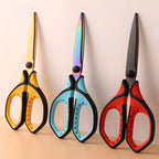Office Scissors,Stainless Steel Scissors Anti Rust,Black,Gold,Color Titanium,Handmade Paper Cut DIY Domestic Office Student Use
