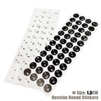 SR Russian 13 Colors Smooth Matte Circle Keyboard Sticker Language Protective Film Layout Button Letters PC Laptop Accessories