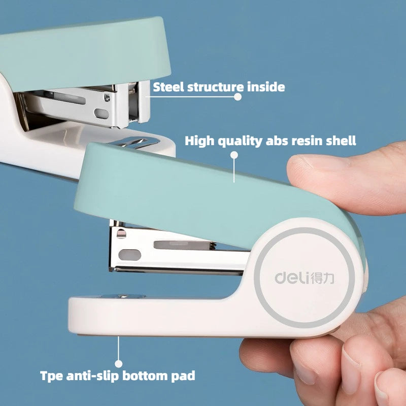 Deli Mini stapler for students, labor-saving stapler, office supplies, portable girl, cute style, stapler, stapler, no. 12 nails