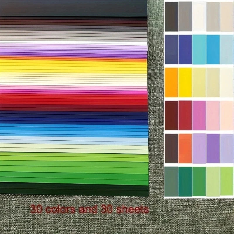 A4 Cardstock 30sheets Colored Cardstock 30Colors, 230 gsm Card Stock Colorful Paper for Card Making, Scrapbook & DIY Crafts