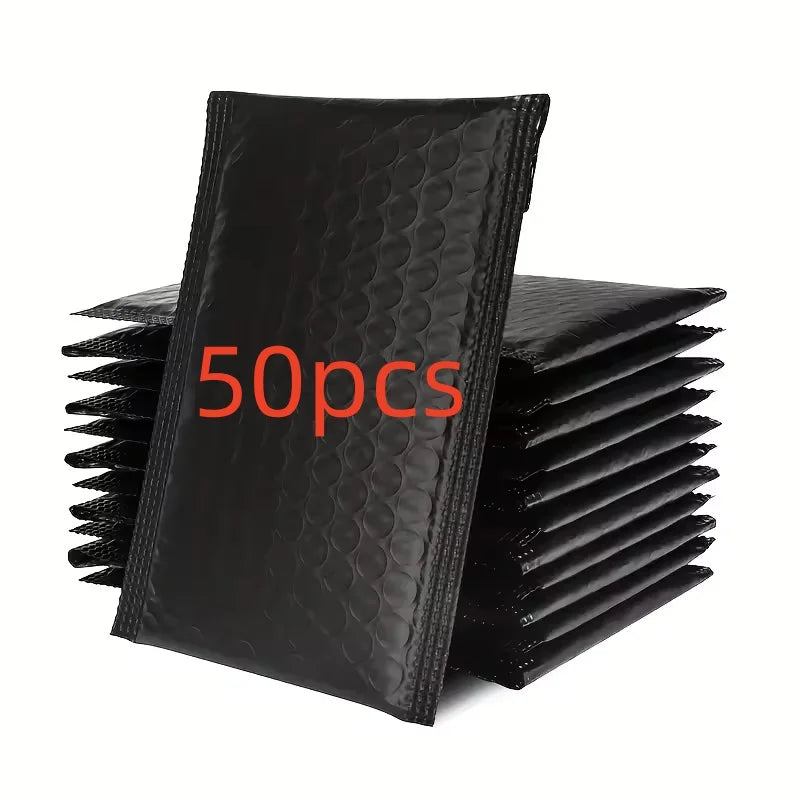 50pcs Black Double-Sided Bubble Packaging Bag Self Adhesive Mailing Bag Express Packaging Bag Clothing Packaging Bag